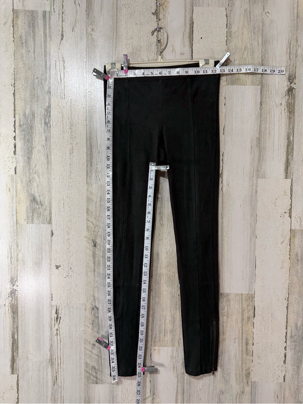 Express Skinny Suede Like Skinny Leggings Pants Zipper Ankle Dark Gray - Picture 9 of 10